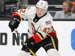 Rob Hamilton played in front of the Scotiabank Saddledome crowd this week in pre-season action for the Calgary Flames.