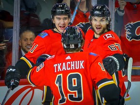 Freshly signed Matthew Tkachuk will join linemates Mikael Backlund and Michael Frolik.