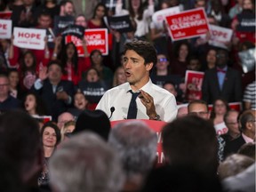 Justin Trudeau makes his first election campaign stop in Edmonton, Thursday Sept. 12, 2019.