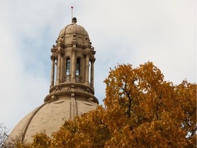 The dome of the Alberta Legislature grounds is seen on a fall day in Edmonton, on Wednesday, Oct. 9, 2019.