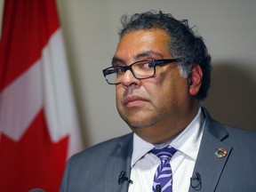 Calgary mayor Naheed Nenshi comments on the provincial budget and going to Ottawa at City Hall in Calgary on Thursday, October 24, 2019.