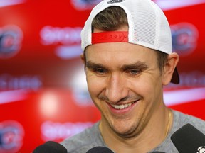 Calgary Flames Mikael Backlund beams at the mere mention of his baby daughter, who arrived in early May.