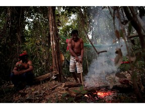 Guajajara Indians who call themselves "forest guardians" spend time at a makeshift camp on Arariboia indigenous land near the city of Amarante, Maranhao state, Brazil, September 10, 2019.