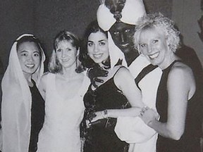 Infamous photo of Prime Minister Justin Trudeau in brownface at a party in 2001.
