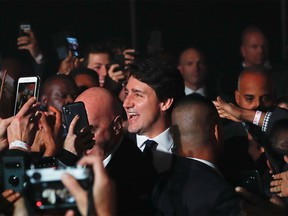 Liberal leader and Canadian Prime Minister Justin Trudeau arrives to speak after the federal election at the Palais des Congres in Montreal, Quebec, Canada October 22, 2019. REUTERS/Stephane Mahe ORG XMIT: SIN822R