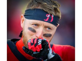 Calgary Stampeders quarterback Bo Levi Mitchell during CFL football in Calgary on Saturday, October 19, 2019. Al Charest/Postmedia