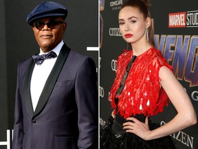 Samuel L. Jackson and Karen Gillan.