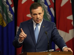Alberta Premier Jason Kenney comments at the Alberta Legislature on October 22, 2019. (PHOTO BY LARRY WONG/POSTMEDIA)