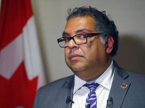 Calgary mayor Naheed Nenshi comments on the provincial budget and going to Ottawa at City Hall in Calgary on Thursday, October 24, 2019. Darren Makowichuk/Postmedia