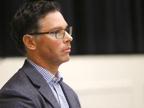 Rancher Eddie and his wife Jessica Maurice were among many who came out for a rural crime town hall meeting with the Hon. Doug Schweitzer Minister of Justice and Solicitor General at the Foothills Centennial Centre in Okotoks on Tuesday, October 1, 2019. Darren Makowichuk/Postmedia