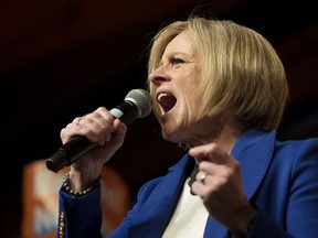 Alberta NDP Leader Rachel Notley gives her concession speech at the NDP election night event at the Edmonton Convention Centre, Tuesday April 16, 2019.