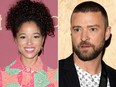 Alisha Wainwright and Justin Timberlake. (Getty Images file photos)