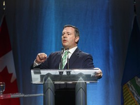 Alberta Premier Jason Kenney speaks at the Rural Municipalities of Alberta conference in Edmonton on Nov. 15, 2019. Alberta's chief electoral officer has reversed course and will now post the names of people or organizations fined or sanctioned for breaking elections laws. The news comes a day after The Globe and Mail reported that chief electoral officer Glen Resler, following past practice, would not be doing the naming as he took over the files and responsibilities of fired election commissioner Lorne Gibson.