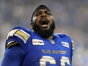 Winnipeg Blue Bombers offensive lineman Stanley Bryant.