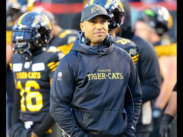 Hamilton Tiger-Cats head coach Orlondo Steinauer during the 107th Grey Cup CFL championship football game in Calgary on Sunday, November 24, 2019. Al Charest/Postmedia