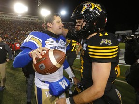 Winnipeg Blue Bombers quarterback Zach Collaros after beating the Hamilton Tiger-Cats in the 107th Grey Cup at McMahon stadium in Calgary on Sunday, Nov. 24, 2019.