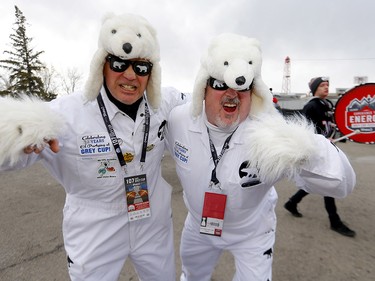 Thousands of fans ham it up during the Tailgate party at McMahon stadium during the 107th Grey Cup in Calgary on Sunday, November 24, 2019. Darren Makowichuk/Postmedia