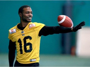 Hamilton Ti Cats Brandon Banks juggles the football at the Macron Performance Centre in Calgary in preparation for Grey Cup 2019 Wednesday, November 20, 2019. Jim Wells/Postmedia