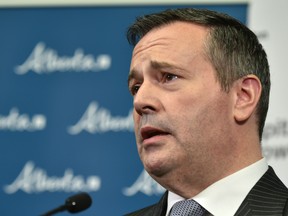 Premier Jason Kenney speaks at a news conference after his speech to the Edmonton Chamber of Commerce at The Edmonton Convention Centre, October 29, 2019. Ed Kaiser/Postmedia