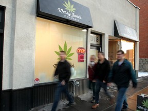 Merry Jane's Cannabis Dispensary located on 1st St. near 14th Ave. SW.  Monday, November 11, 2019. Brendan Miller/Postmedia