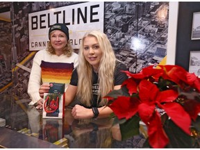 Karen Barry (left), owner of Beltline Cannabis, and employee Alecia Kichton are OK with the measured rollout of cannabis edibles, even if it means they would not be available for Christmas. Photo by Jim Wells/Postmedia.