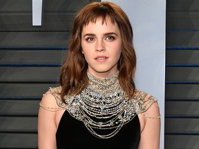 Emma Watson attends the 2018 Vanity Fair Oscar Party hosted by Radhika Jones at Wallis Annenberg Center for the Performing Arts on March 4, 2018 in Beverly Hills, Calif.