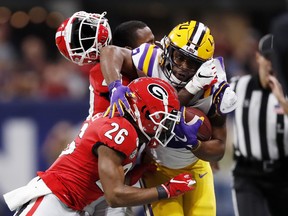 LSU running back Clyde Edwards-Helaire is suffering from a hamstring injury ahead of their semifinal game against Oklahoma. 
Getty Images