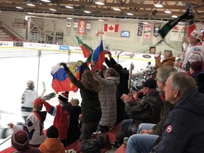 Russian fans were out in full force on Friday at Father David Bauer Arena. LAURENCE HEINEN/SPECIAL TO POSTMEDIA