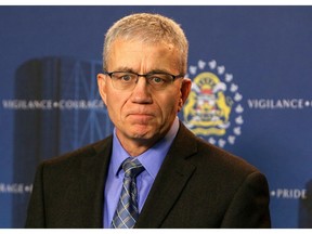 Staff Sgt. Colin Chisholm of the Calgary Police Service Homicide Unit speaks at a press conference where he asked the public for information regarding a child's death at a Deer Run day home on June 28, 2019.