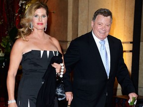 HOLLYWOOD, CA - FEBRUARY 24: Actor William Shatner (R) and wife Elizabeth Shatner depart the Oscars at Hollywood & Highland Center on February 24, 2013 in Hollywood, California. (Photo by Frazer Harrison/Getty Images)