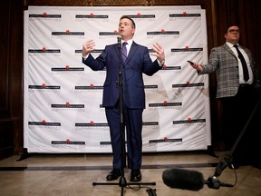 Alberta Premier Jason Kenney speaks to media at the Canadian Club in Ottawa on Monday, Dec. 9, 2019.