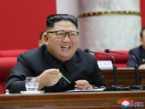 North Korean leader Kim Jong Un attends the 5th Plenary Meeting of the 7th Central Committee of the Workers' Party of Korea (WPK) in this undated photo released on Tuesday, Dec. 31, 2019 by North Korean Central News Agency (KCNA).