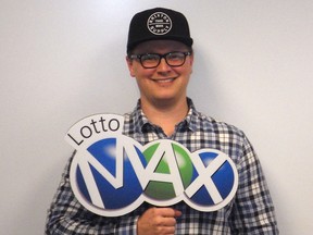 Joshua Caines of Calgary won $50 million on the Aug. 30, 2019, LOTTO MAX draw, and he received his prize on Friday, Dec. 20. Caines didn’t know he had a winning lottery ticket for more than two months after the draw.