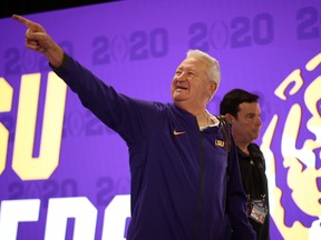 Steve Ensminger of the LSU Tigers attends media day for the College Football Playoff National Championship on Saturday n New Orleans. Chris Graythen/Getty Images