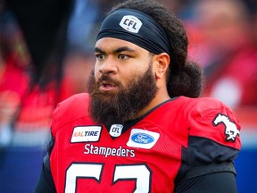 Calgary Stampeders Nila Kasitati during CFL football in Calgary on Thursday, July 18, 2019. Al Charest/Postmedia