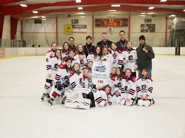 Calgary Herald, Jan. 19, 2020 Winning the Atom 4 North Division during Esso Minor Hockey Week in Calgary was GHC 1 North Junior Inferno. coryhardingphotography.com