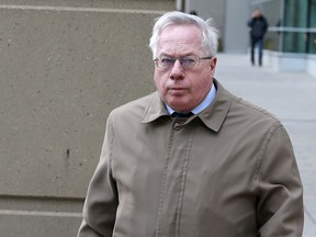 Retired Calgary neurologist Dr. Keith Hoyte leaves the Calgary Courts Centre on Monday, January 6, 2020 after pleading guilty to sexually assaulting 28 patients dating back to the 1980s.