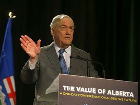 Conrad Black speaks to a sold out room during the Value of Alberta conference at the Telus Convention Centre in Calgary on Saturday, January 18, 2020. Darren Makowichuk/Postmedia