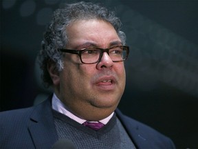 Calgary Mayor Naheed Nenshi speaks to media outside Council Chambers in Calgary on Tuesday, January 7, 2020. Jim Wells/Postmedia