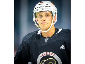 Calgary Flames Juuso Valimaki during practice on Monday, October 1, 2018. Al Charest/Postmedia