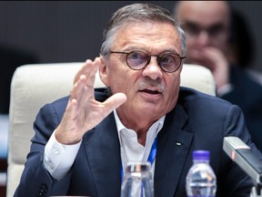 Rene Fasel, member of IOC Coordination Commission speaks during the 4th Meeting of the IOC Coordination Commission for the Olympic Winter Games on July 18, 2019 in Beijing, China. (Xinyu Cui/Getty Images)