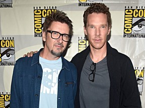 Director Scott Derrickson and Benedict Cumberbatch of Marvel Studios' 'Doctor Strange in the Multiverse of Madness' at the San Diego Comic-Con International 2019 Marvel Studios Panel in Hall H on July 20, 2019 in San Diego, Calif. (Alberto E. Rodriguez/Getty Images for Disney)
