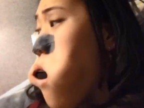 An Ontario teen managed to get a harmonica stuck in her mouth and needed assistance to remove it.