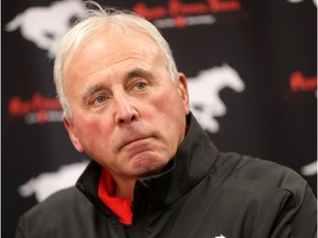 Calgary Stampeders President and general manager John Hufnagel gives media an update on the future of the Stamps and current player personal at McMahon stadium in Calgary. Monday February 11, 2019. Darren Makowichuk/Postmedia