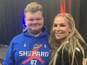 Nattie with Rayden backstage at Monday Night Raw. (Supplied Photo)