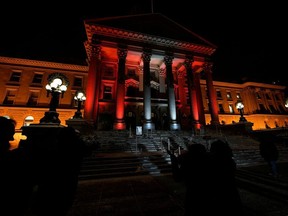 A candlelight vigil held at the Edmonton Legislature building in memory of the victims of a Ukrainian passenger plane that crashed in Iran, in Edmonton, Alberta, Canada, January 8, 2020.