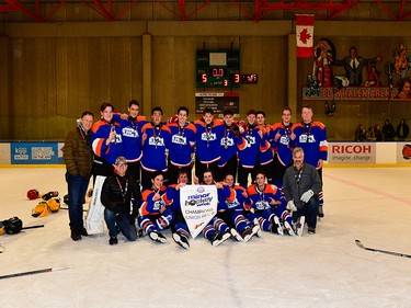 Calgary Herald, Jan. 19, 2020 The Esso Minor Hockey Week Junior Rec B champions were the RHC Islanders, after a victory on Jan. 18, 2020, in Calgary. coryhardingphotography.com
