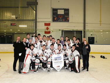 Calgary Herald, Jan. 19, 2020 The top team in the Midget AA division of Esso Minor Hockey Week were the CBHA Blackhawks, winning the final in Calgary on Jan. 18, 2020. coryhardingphotography.com