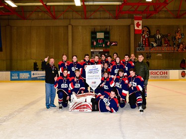 Calgary Herald, Jan. 19, 2020 Taking top spot on Jan. 18, 2020, in the Midget Rec B Division of Esso Minor Hockey Week in Calgary were the RHC Panthers. coryhardingphotography.com