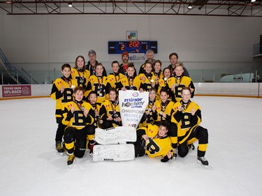 Calgary Herald, Jan. 19, 2020 The Bow River 2 Bruins took top honours in the Pee Wee 2 North Division on Jan. 18, 2020, during Esso Minor Hockey Week. coryhardingphotography.com